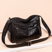 Women's New Fashion Soft Leather Shoulder Messenger Solid Color Bag main image 3