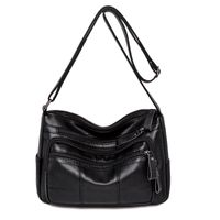 Women's New Fashion Soft Leather Shoulder Messenger Solid Color Bag sku image 1