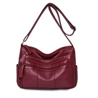 Women's New Fashion Soft Leather Shoulder Messenger Solid Color Bag sku image 2