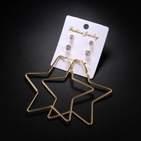Women's Exaggerated Fashion Star Copper Earrings No Inlaid Stud Earrings 2 Pieces main image 2