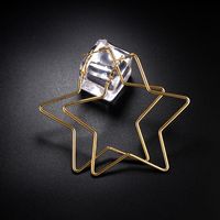 Women's Exaggerated Fashion Star Copper Earrings No Inlaid Stud Earrings 2 Pieces main image 4