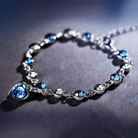 New Fashion Heart Shape Decor Rhinestone Inlaid Bracelet main image 3