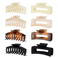 Solid Color Frosted Rectangular Ps Material Hair Clip sku image 153