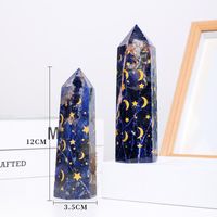 Natural Crystal Column Star Moon Blue Grain Stone Single Tip Hexagon Crystal Ore Decorations main image 5