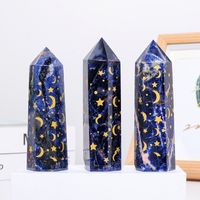 Natural Crystal Column Star Moon Blue Grain Stone Single Tip Hexagon Crystal Ore Decorations main image 1