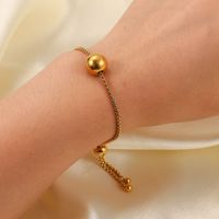 New Style 18k Gold Plated Round Ball Pendant Stainless Steel Bracelet main image 5
