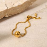 New Style 18k Gold Plated Round Ball Pendant Stainless Steel Bracelet main image 4