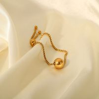 New Style 18k Gold Plated Round Ball Pendant Stainless Steel Bracelet main image 3
