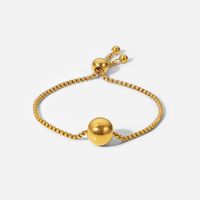 New Style 18k Gold Plated Round Ball Pendant Stainless Steel Bracelet main image 2