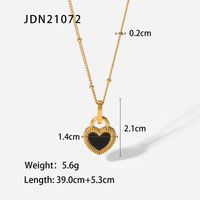 Nouveau Style En Acier Inoxydable 18k Or Plaqué Double-face En Forme De Coeur Petit Cadenas Pendentif Collier sku image 1