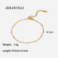 New Style 18k Gold Plated Ball Bead Chain Stainless Steel Anklet sku image 1