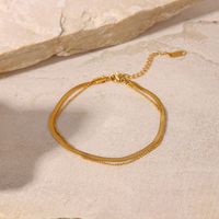 New Style 18k Gold Plated Stainless Steel Snake Bone Chain Anklet main image 1