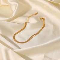 New Style 18k Gold Plated Stainless Steel Snake Bone Chain Anklet main image 4