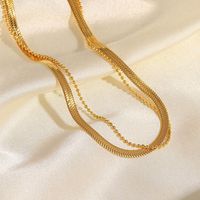 New Style 18k Gold Plated Stainless Steel Snake Bone Chain Anklet main image 3