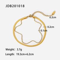 New Style 18k Gold Plated Stainless Steel Snake Bone Chain Anklet sku image 1