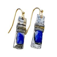 Creative Solid Color Handmade Natural Stone Inlaid Earrings main image 2
