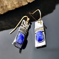 Creative Solid Color Handmade Natural Stone Inlaid Earrings main image 4