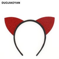 New Sexy Black Flocking Cat Ears Headband Wholesale sku image 2