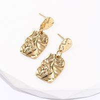 1 Piece Fashion Irregular Square Plating 201 Stainless Steel 18K Gold Plated Earrings sku image 1