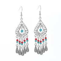 Women's Ethnic Style Tassel Alloy Earrings Inlay Turquoise Drop Earrings As Picture main image 8