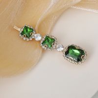 Fashion Exquisite Green Emerald Inlaid Barrettes Hair Accessories main image 2