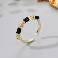 New Simple Creative Copper Inlaid Zircon Dripping Oil Open Ring sku image 2