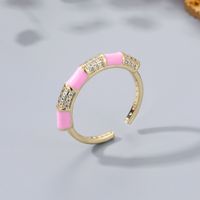 New Simple Creative Copper Inlaid Zircon Dripping Oil Open Ring sku image 6