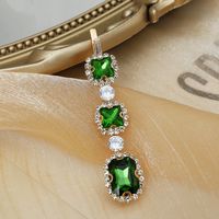 Fashion Exquisite Green Emerald Inlaid Barrettes Hair Accessories sku image 1