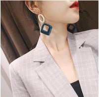 New Fashion Elegant Geometric Rhombic Resin Ear Studs main image 1