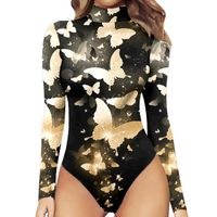 Summer New 2022 Fashion Women Long Sleeve Printed Bottoming One-piece Jumpsuit main image 5