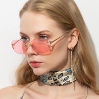 New Style Small Oval Frameless Multicolor Metal Sunglasses main image 2
