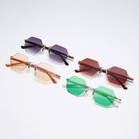 New Style Fashion Frameless Polygonal Multicolor Metal Sunglasses main image 3