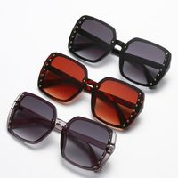 Fashion New Style Large Square Frame Rivet Sunglasses main image 2