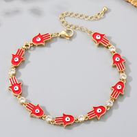 New Style Fashion Devil's Eye Fatima's Palm Copper Bracelet sku image 7