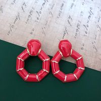 Retro Red Glaze Earrings sku image 22