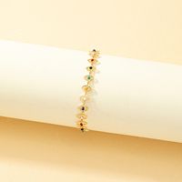 Fashion New Inlaid Color Diamond Oval Chain Alloy Bracelet sku image 1