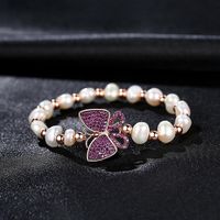 Jinse Ling Schmetterlings Armband Mode Damen Perlen Armband Armband Koreanische Version Des Neuen Kupfer Eingelegten Zirkonium Schmetterling Bankett Armband sku image 4