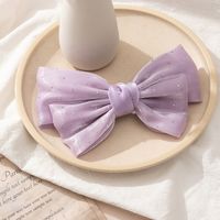 Simple Style Solid Color Headwear Inlaid Rhinestone Bow Shape Hairpin main image 5