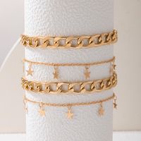 Fashion Simple Geometric Ornament Star Four-layer Geometric Alloy Anklet main image 2