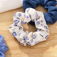 Retro Style Hair Accessories Solid Color Floral Satin Hair Rope Hair Scrunchies main image 4