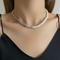Fashion Baroque Freshwater Pearl Stitching Clavicle Chain Necklace main image 6