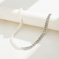 Fashion Baroque Freshwater Pearl Stitching Clavicle Chain Necklace main image 2