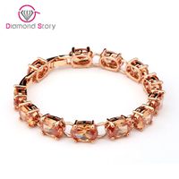Fashion Alloy Inlaid Precious Stones Bracelets  (champagne)  Nhtm0135-champagne sku image 4