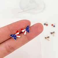 Simple Style Butterfly Copper Earrings Ear Studs main image 2