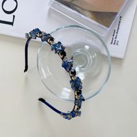 South Korea's New Crystal Full Diamond Headband Summer Simple Hair Hole Steel Ring Thin Edge Headband Wholesale Nihaojewelry sku image 21