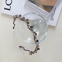 South Korea's New Crystal Full Diamond Headband Summer Simple Hair Hole Steel Ring Thin Edge Headband Wholesale Nihaojewelry sku image 24