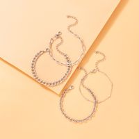New Fashion Simple Silver Geometric Alloy Anklet 4-piece Set main image 4