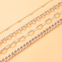 New Fashion Simple Silver Geometric Alloy Anklet 4-piece Set main image 5