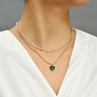 Moda Estrella Luna Cobre Embutido Circón Collares En Capas 1 Pieza sku image 9