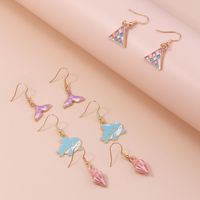 Fashion Ocean Animal Whale Shell Triangle Earrings Set main image 3